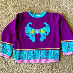 Hanna Andersson Girls Sweater Pullover Butterfly